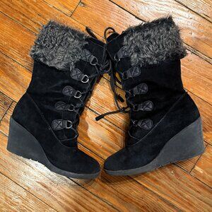 Aquatherm by Santana Canada "Rosetta" Mid-Calf Insulated Winter Wedge Boots – 6M